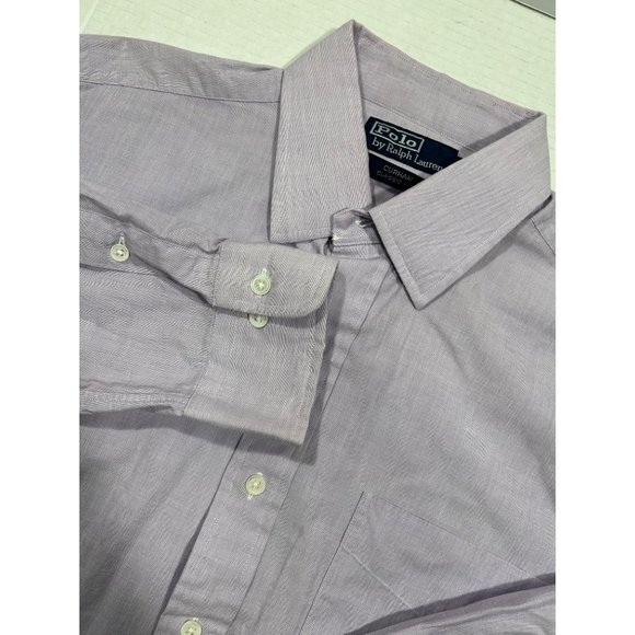 Polo Ralph Lauren Mens Purple Button‎ Up  Classic Fit Long Sleeve Shirt Size 16 - Picture 1 of 8